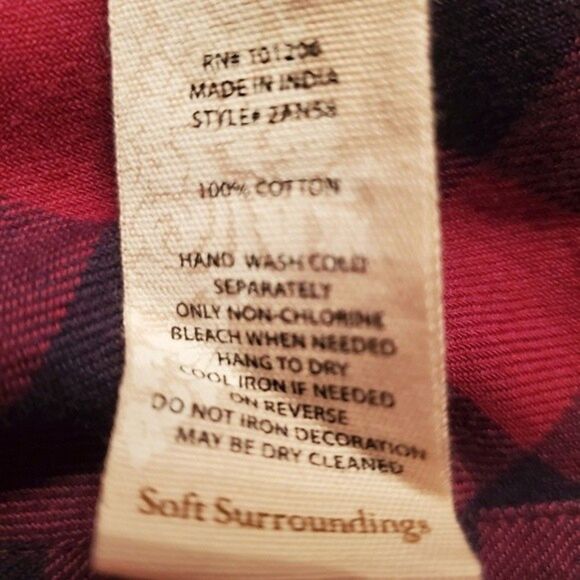 Soft Surroundings Webster Buffalo Plaid Embellished Tunic Top - Picture 8 of 11